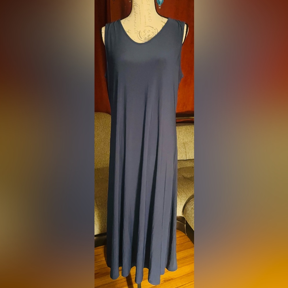 Attitures by Renee Navy Sleeveless Maxi Dress